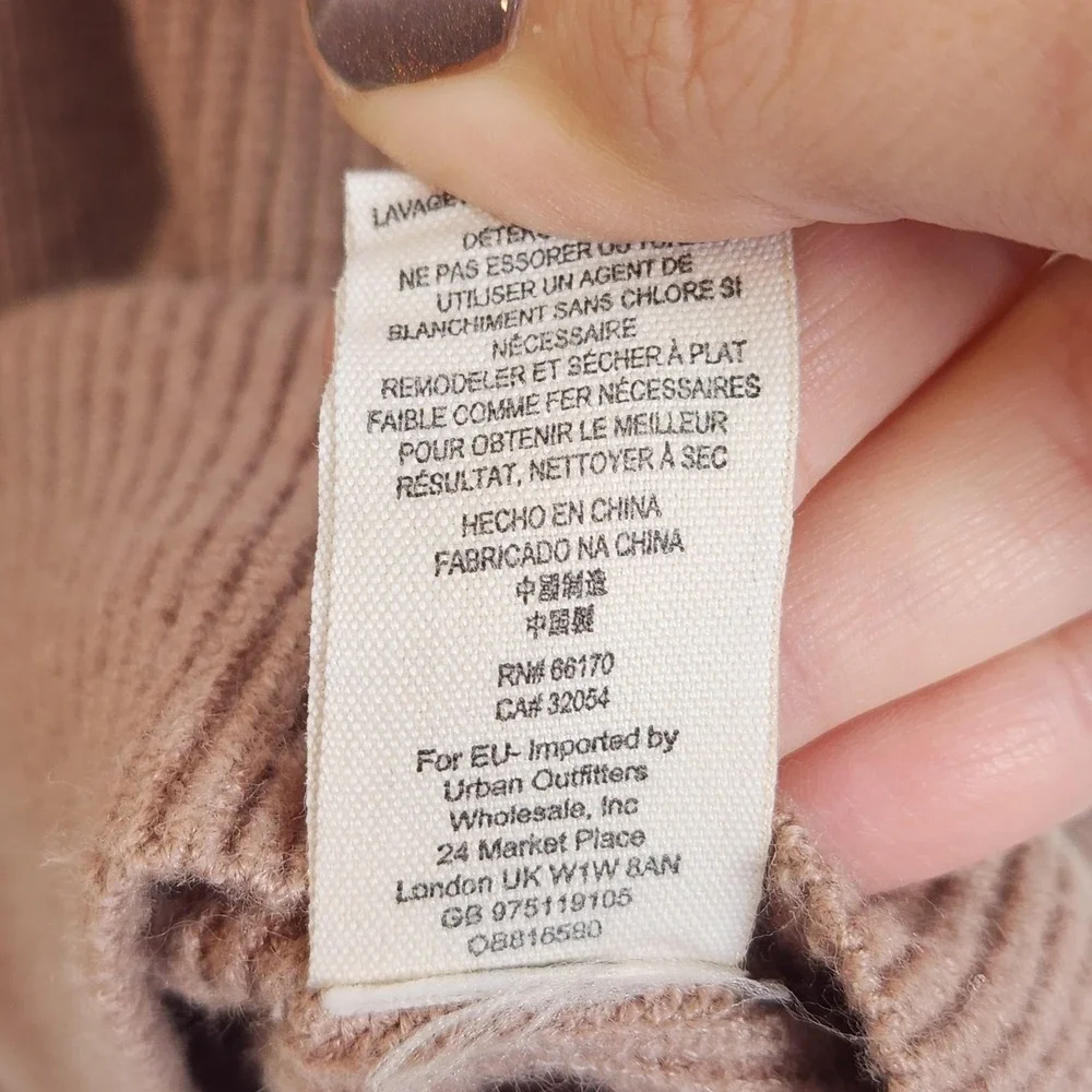 FREE PEOPLE Sweater‎ Womens Small Pink Softly Structured Tunic Cowl Neck Ribbed